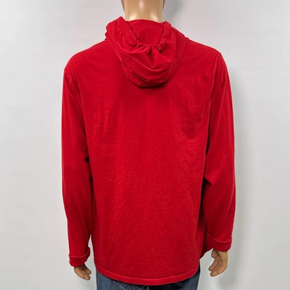 Polo Ralph Lauren Polo Bear Print Red Hooded Long Sleeve T-Shirt Size XL